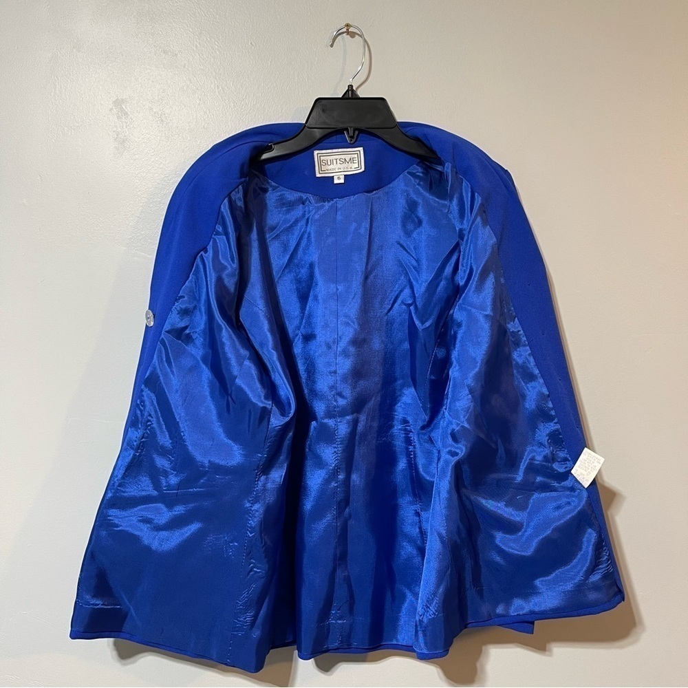 SUITSME Vintage Longline Blazer Jacket, Size 6 Royal Blue Preppy Academia Y2K - Picture 11 of 11
